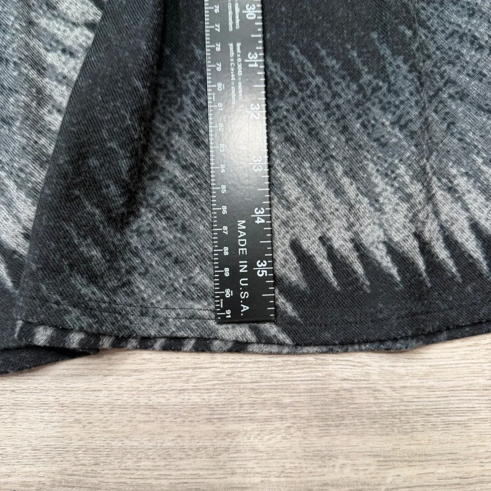 Hayley‎ Matthews Black Grey Chevron Knit Maxi Skirt Large Made in USA Zig Zag